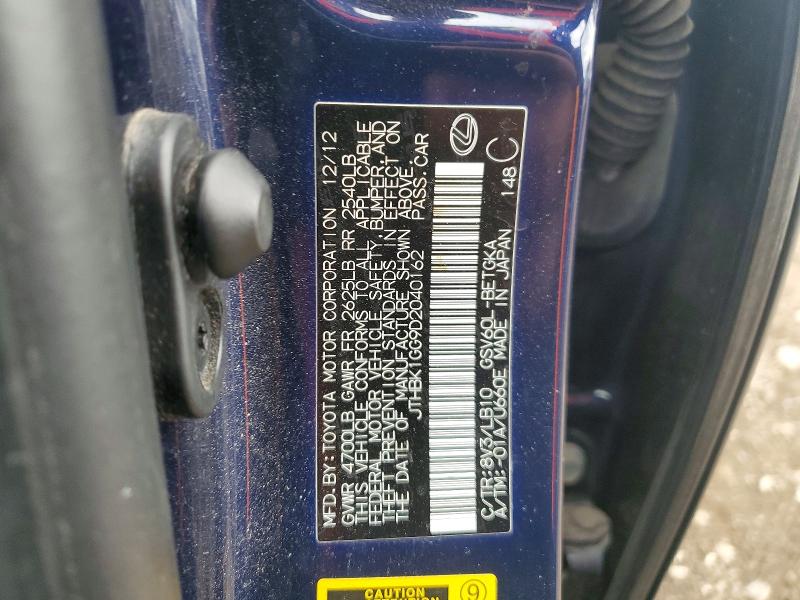 Aukcja sprzedaży 2013 Lexus Es, vin: JTHBK1GG9D2040162, numer aukcji: 53524456