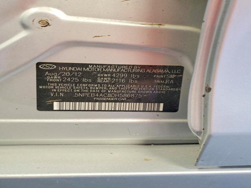 Aukcja sprzedaży 2013 Hyundai Sonata, vin: 5NPEB4AC8DH586875, numer aukcji: 54882066