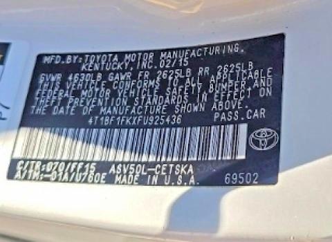 2015 Toyota Camry მანქანა იყიდება აუქციონზე, vin: 4T1BF1FKXFU925436, აუქციონის ნომერი: 55116076