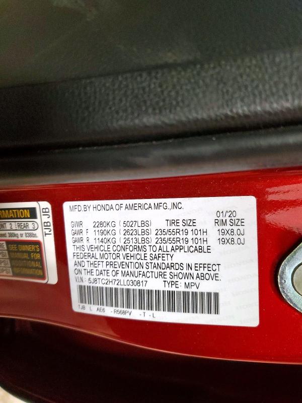 Aukcja sprzedaży 2020 Acura Rdx, vin: 5J8TC2H72LL030817, numer aukcji: 54974846