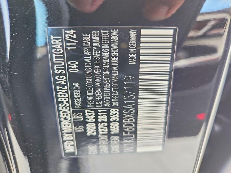 Aukcja sprzedaży 2025 Mercedes-benz E, vin: W1KLF6DBXSA137119, numer aukcji: 54984646