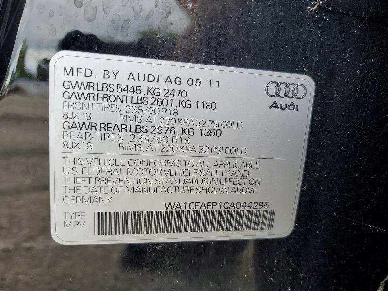 2012 Audi Q5 მანქანა იყიდება აუქციონზე, vin: WA1CFAFP1CA044295, აუქციონის ნომერი: 51719576