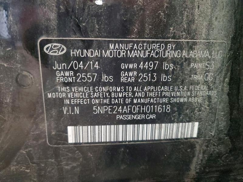 Продажа на аукционе авто 2015 Hyundai Sonata, vin: 5NPE24AF0FH011618, номер лота: 53053996