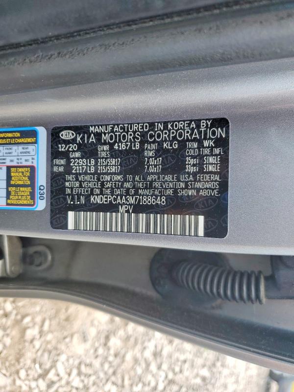 Продажа на аукционе авто 2021 Kia Seltos, vin: KNDEPCAA3M7188648, номер лота: 53663106