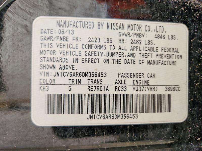 Продажа на аукционе авто 2013 Infiniti G37 Sedan, vin: JN1CV6AR6DM356453, номер лота: 54410896