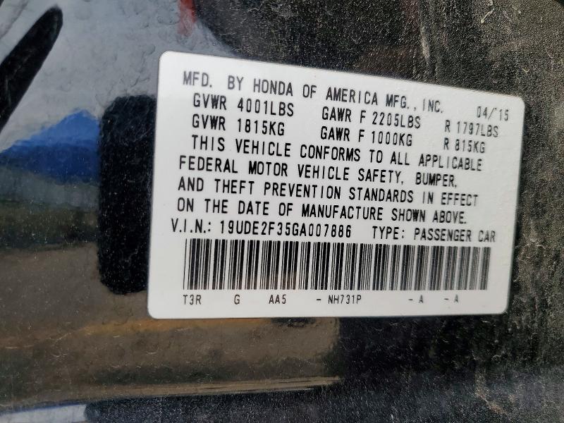 51875526 :رقم المزاد ، 19UDE2F35GA007886 vin ، 2016 Acura Ilx مزاد بيع