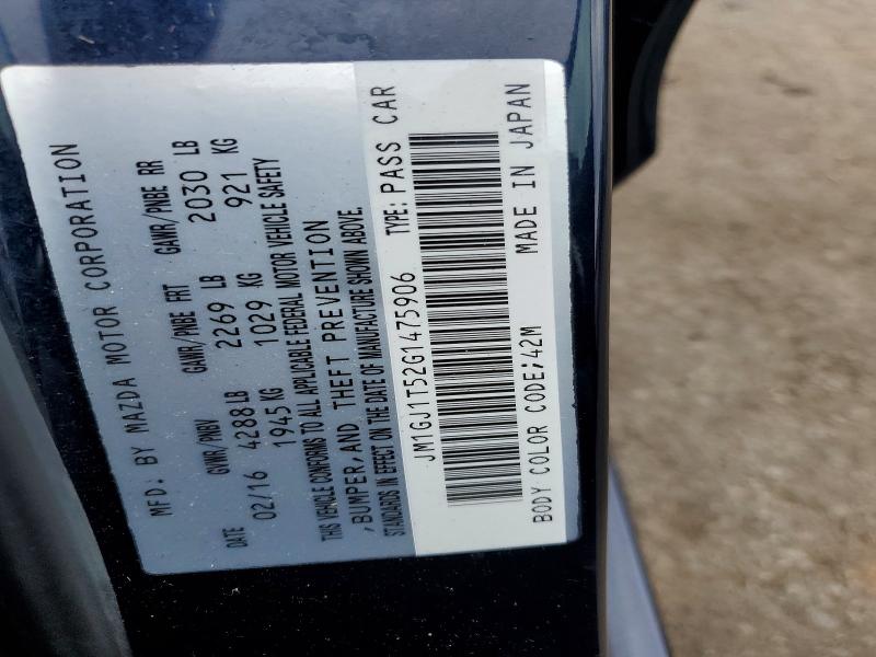 Aukcja sprzedaży 2016 Mazda 6, vin: JM1GJ1T52G1475906, numer aukcji: 53932856