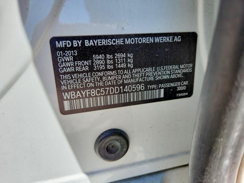 52220806 :رقم المزاد ، WBAYF8C57DD140596 vin ، 2013 Bmw 750 مزاد بيع