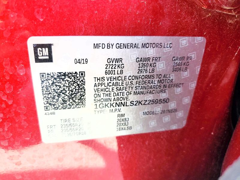 Продажа на аукционе авто 2019 Gmc Acadia, vin: 1GKKNNLS2KZ259550, номер лота: 54786846