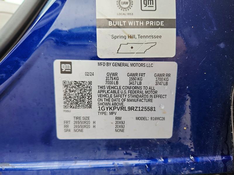 51611886 :رقم المزاد ، 1GYKPVRL9RZ125581 vin ، 2024 Cadillac Lyriq مزاد بيع