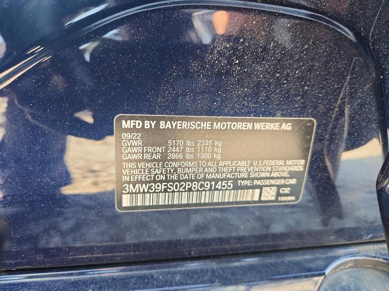 Продажа на аукционе авто 2023 Bmw 330xe, vin: 3MW39FS02P8C91455, номер лота: 53964126