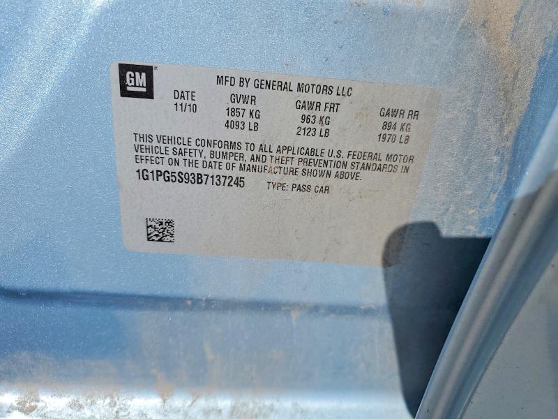 Aukcja sprzedaży 2011 Chevrolet Cruze, vin: 1G1PG5S93B7137245, numer aukcji: 52406876