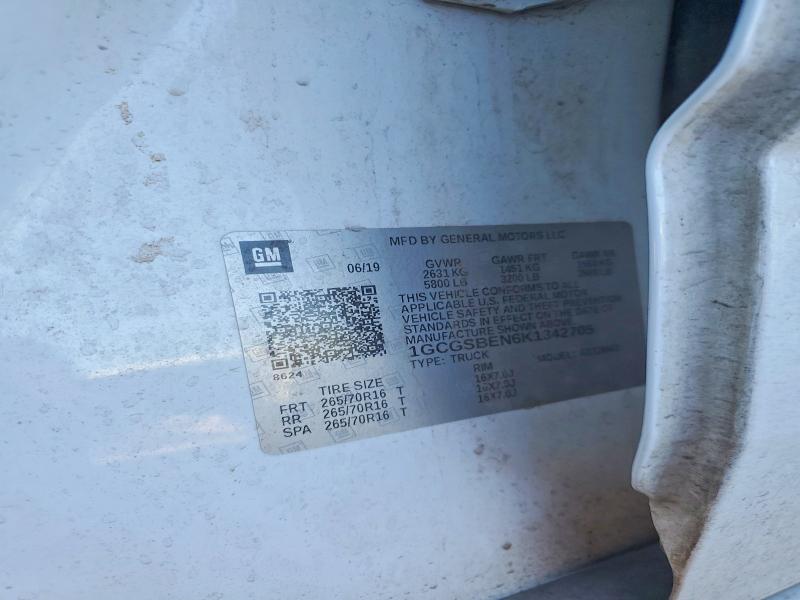 52936646 :رقم المزاد ، 1GCGSBEN6K1342705 vin ، 2019 Chevrolet Colorado مزاد بيع