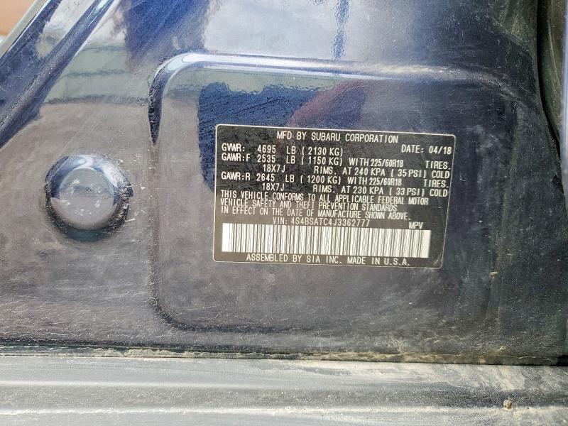 Aukcja sprzedaży 2018 Subaru Outback, vin: 4S4BSATC4J3362777, numer aukcji: 52376116