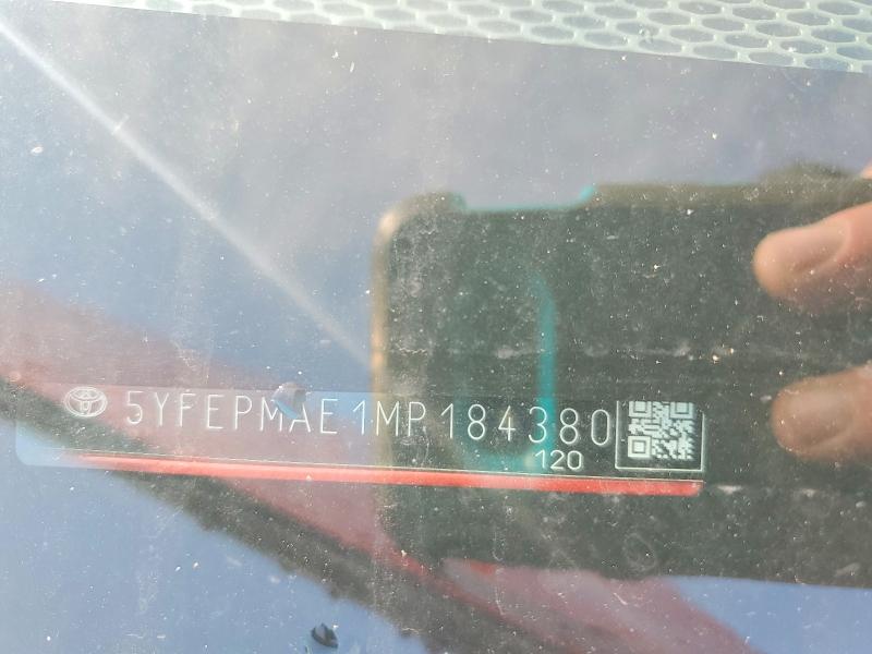 Продаж на аукціоні авто 2021 Toyota Corolla, vin: 5YFEPMAE1MP184380, номер лоту: 51940326