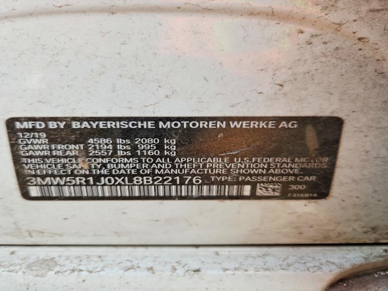 Aukcja sprzedaży 2020 Bmw 330i, vin: 3MW5R1J0XL8B22176, numer aukcji: 53260746