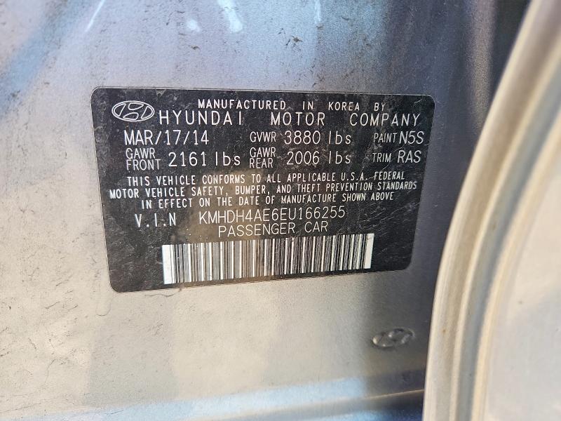 Aukcja sprzedaży 2014 Hyundai Elantra, vin: KMHDH4AE6EU166255, numer aukcji: 51260286