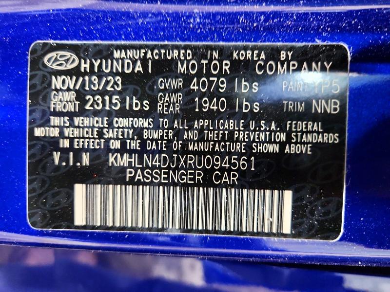 52746296 :رقم المزاد ، KMHLN4DJXRU094561 vin ، 2024 Hyundai Elantra مزاد بيع