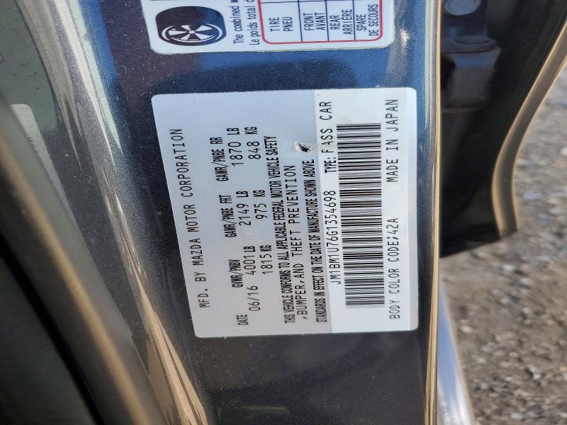 Aukcja sprzedaży 2016 Mazda 3, vin: JM1BM1U76G1354698, numer aukcji: 52165856