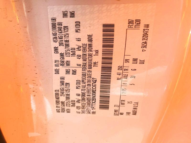 2021 Ford F250 მანქანა იყიდება აუქციონზე, vin: 1FT7X2BNXMEC67427, აუქციონის ნომერი: 52186866