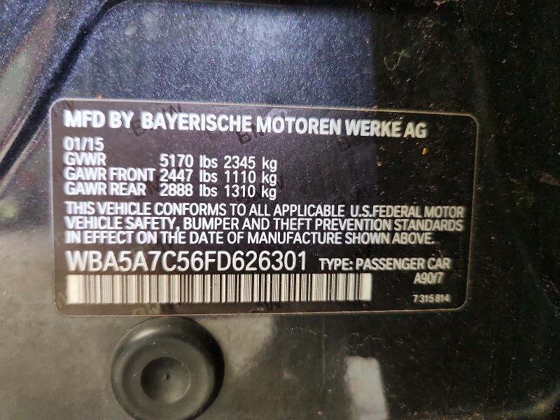 2015 Bmw 528 მანქანა იყიდება აუქციონზე, vin: WBA5A7C56FD626301, აუქციონის ნომერი: 52869076