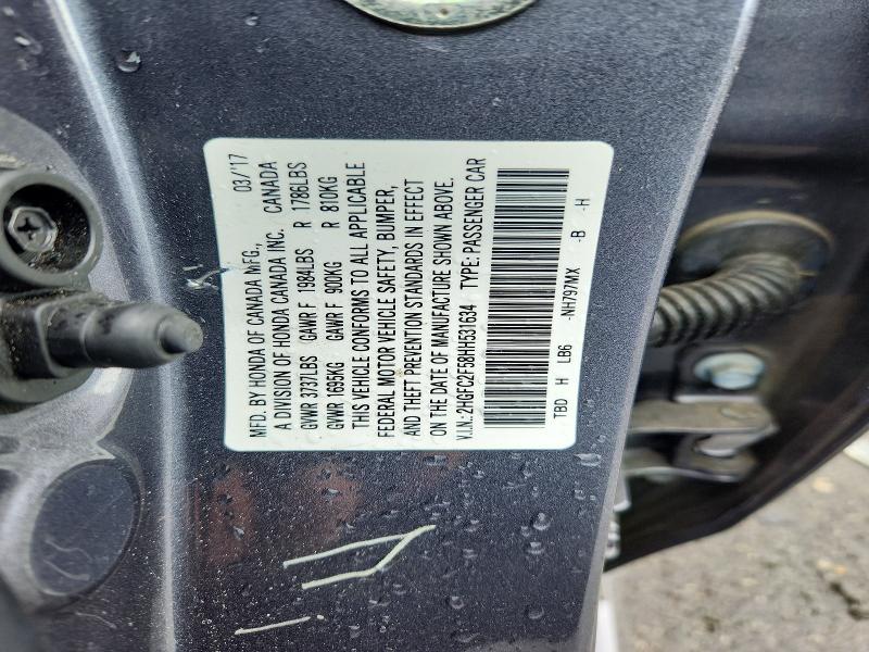 Продаж на аукціоні авто 2017 Honda Civic, vin: 2HGFC2F58HH531634, номер лоту: 52839356