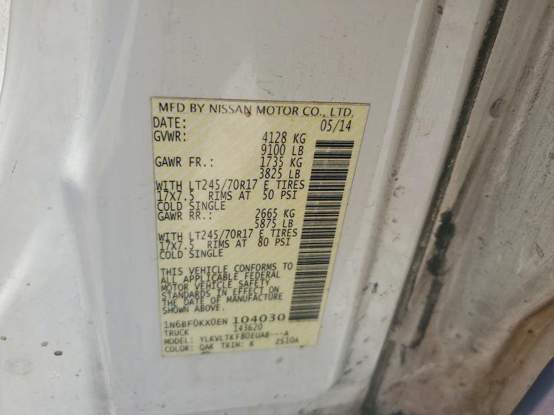 Aukcja sprzedaży 2014 Nissan Nv, vin: 1N6BF0KX0EN104030, numer aukcji: 52136786
