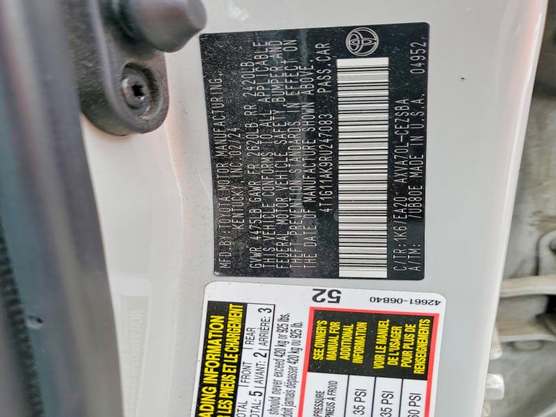 53943536 :رقم المزاد ، 4T1G11AK9RU247083 vin ، 2024 Toyota Camry مزاد بيع