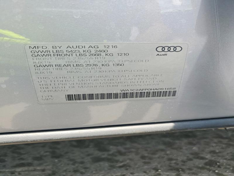Aukcja sprzedaży 2017 Audi Q5, vin: WA1C2AFP0HA091658, numer aukcji: 54642266