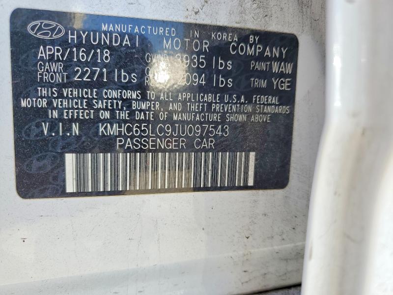 53387056 :رقم المزاد ، KMHC65LC9JU097543 vin ، 2018 Hyundai Ioniq مزاد بيع
