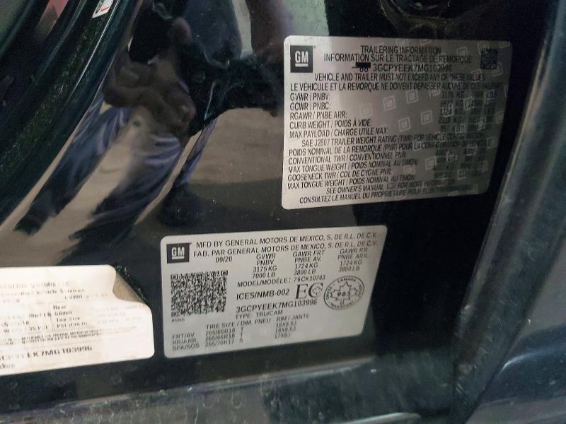 2021 Chevrolet Silverado მანქანა იყიდება აუქციონზე, vin: 3GCPYEEK7MG103996, აუქციონის ნომერი: 52659236