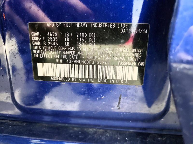 2015 Subaru Legacy მანქანა იყიდება აუქციონზე, vin: 4S3BNEN60F3037349, აუქციონის ნომერი: 51879216