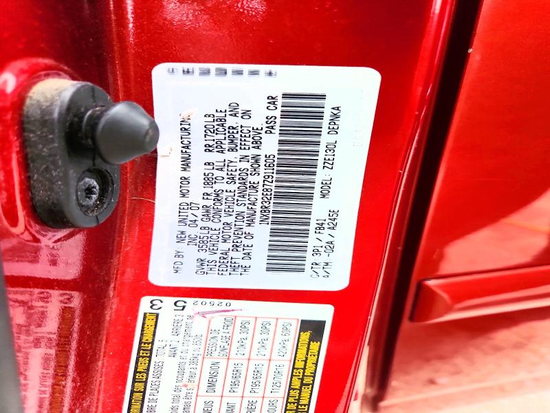 Aukcja sprzedaży 2007 Toyota Corolla, vin: 1NXBR32E87Z911605, numer aukcji: 55035326