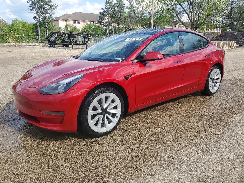 52594256 :رقم المزاد ، 5YJ3E1EA0NF369813 vin ، 2022 Tesla Model 3 مزاد بيع