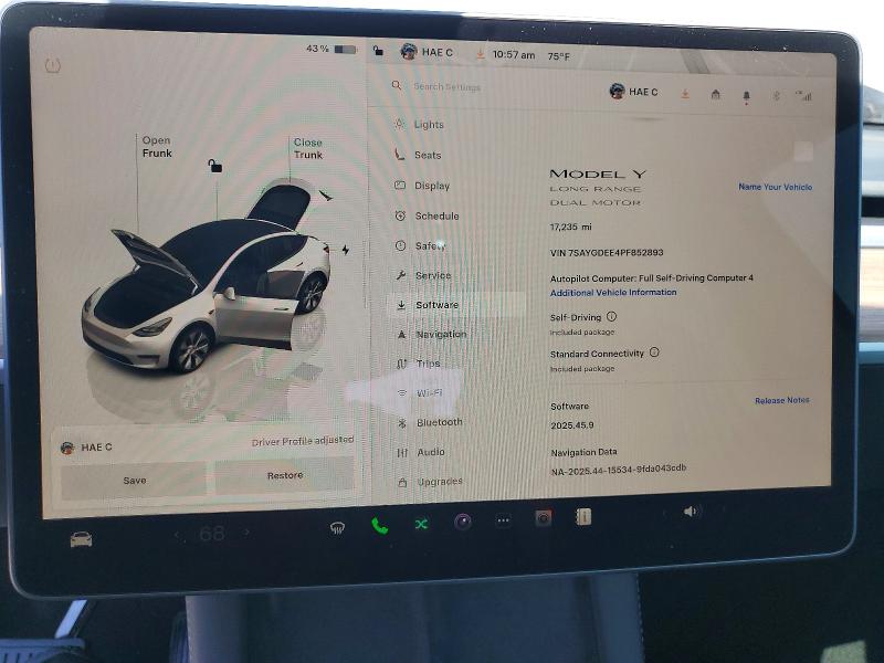Aukcja sprzedaży 2023 Tesla Model Y, vin: 7SAYGDEE4PF852893, numer aukcji: 52100096