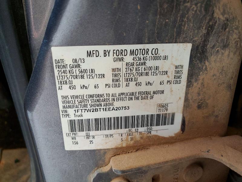 Aukcja sprzedaży 2014 Ford F250, vin: 1FT7W2BT1EEA20753, numer aukcji: 54965666