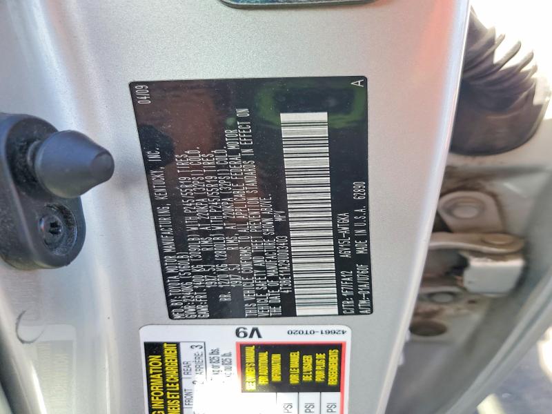 2009 Toyota Venza მანქანა იყიდება აუქციონზე, vin: 4T3BE11A29U003403, აუქციონის ნომერი: 54008576