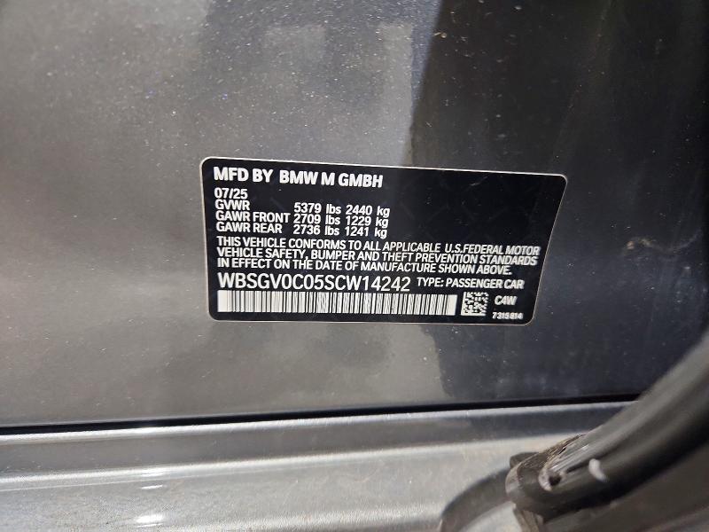 53098806 :رقم المزاد ، WBSGV0C05SCW14242 vin ، 2025 Bmw M8 مزاد بيع