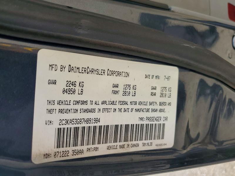 53660056 :رقم المزاد ، 2C3KA53G87H891984 vin ، 2007 Chrysler 300 مزاد بيع