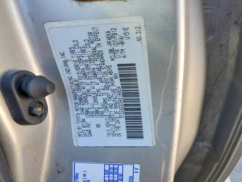2004 Toyota Sienna მანქანა იყიდება აუქციონზე, vin: 5TDZA23C64S194834, აუქციონის ნომერი: 53902646