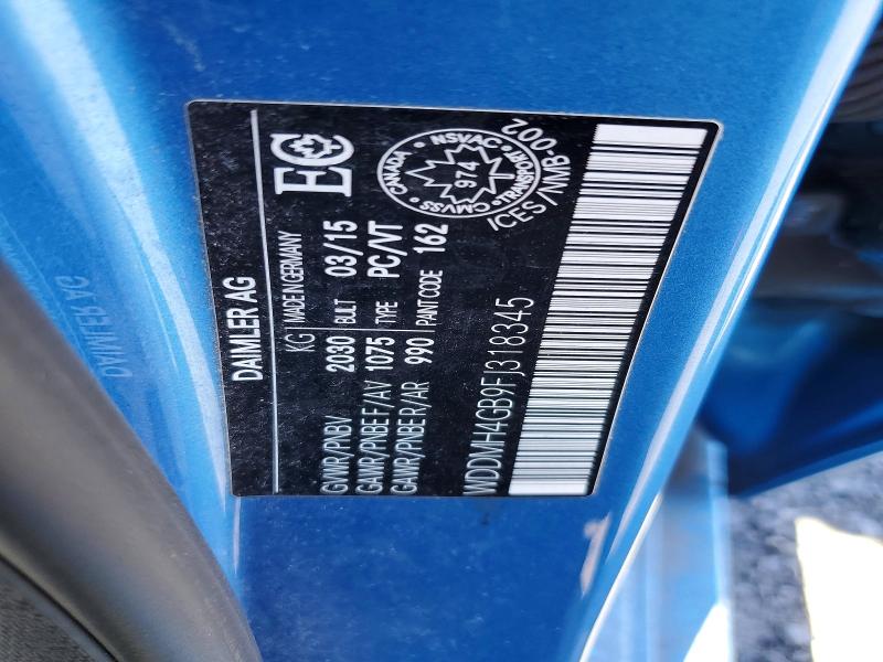 Продаж на аукціоні авто 2015 Mercedes-benz B, vin: WDDMH4GB9FJ318345, номер лоту: 53206986