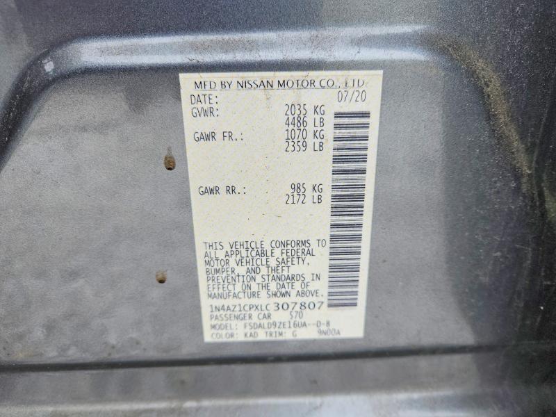 51179616 :رقم المزاد ، 1N4AZ1CPXLC307807 vin ، 2020 Nissan Leaf مزاد بيع