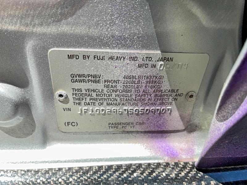 Aukcja sprzedaży 2005 Subaru Impreza, vin: JF1GD29675G509707, numer aukcji: 55412926