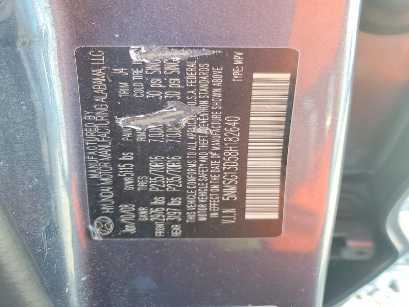 2008 Hyundai Santa Fe მანქანა იყიდება აუქციონზე, vin: 5NMSG13D58H182640, აუქციონის ნომერი: 54634086