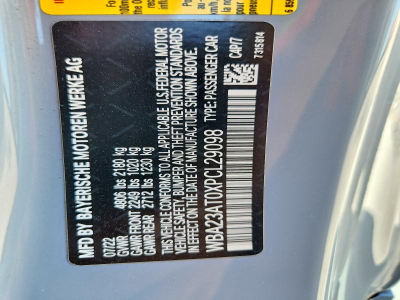 Продажа на аукционе авто 2023 Bmw 430i, vin: WBA23AT0XPCL29098, номер лота: 53776086