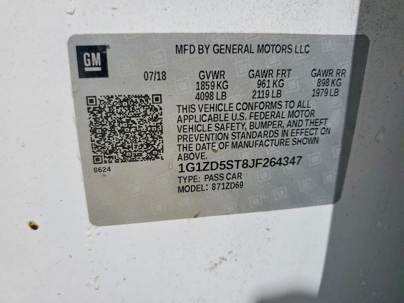 Продажа на аукционе авто 2018 Chevrolet Malibu, vin: 1G1ZD5ST8JF264347, номер лота: 52056006