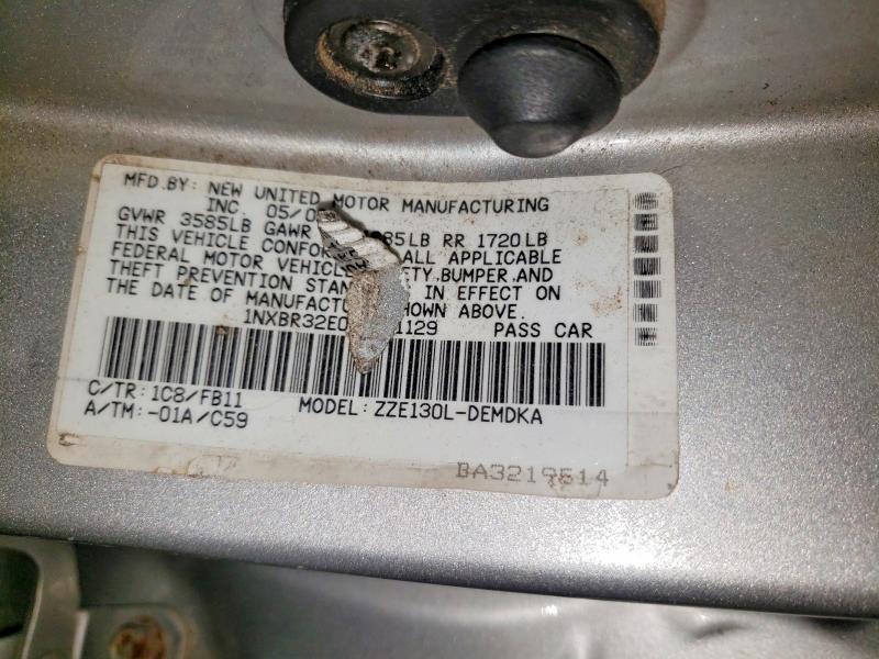 52195646 :رقم المزاد ، 1NXBR32E04Z191129 vin ، 2004 Toyota Corolla Sedan 2wd مزاد بيع