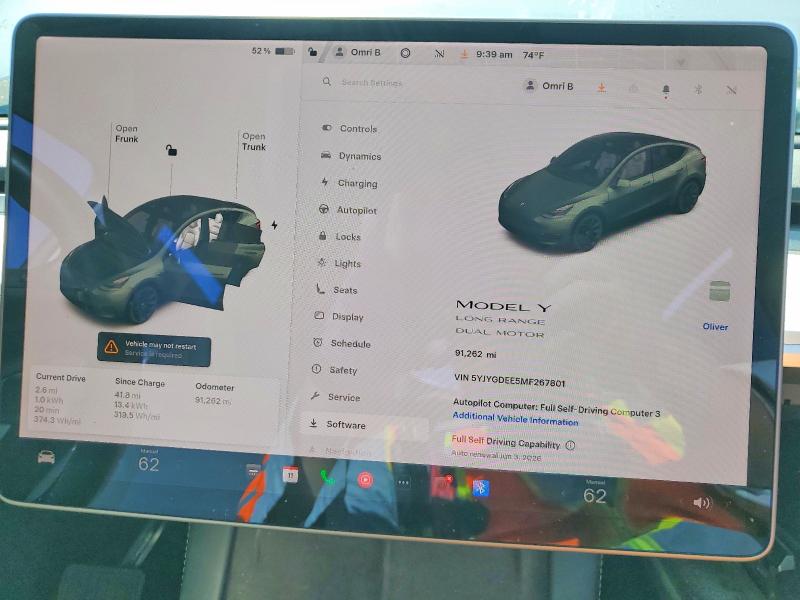 Продаж на аукціоні авто 2021 Tesla Model Y, vin: 5YJYGDEE5MF267801, номер лоту: 53119956