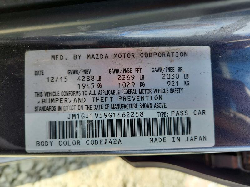 Продажа на аукционе авто 2016 Mazda 6, vin: JM1GJ1V59G1462258, номер лота: 54673846