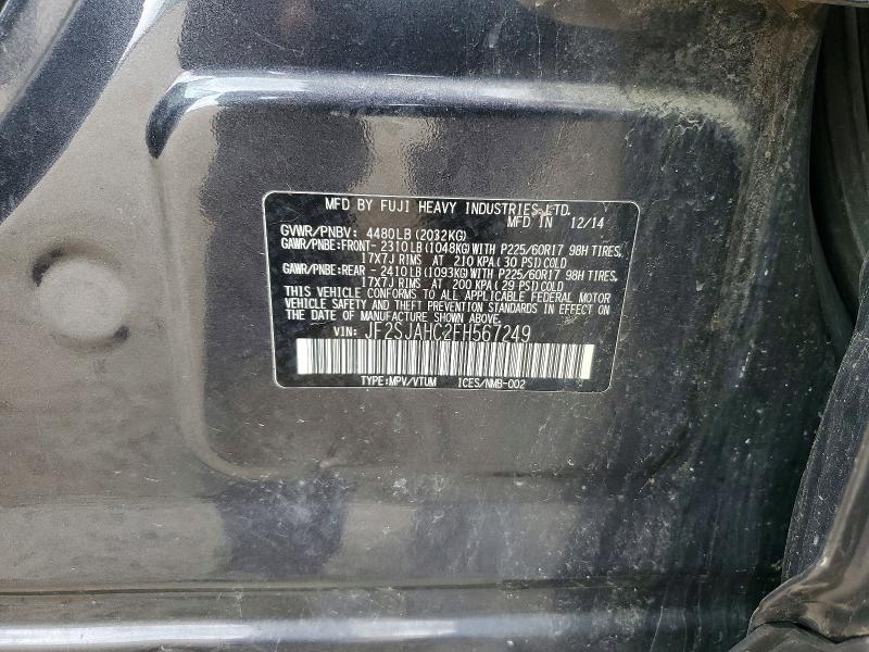 Продаж на аукціоні авто 2015 Subaru Forester, vin: JF2SJAHC2FH567249, номер лоту: 54480086
